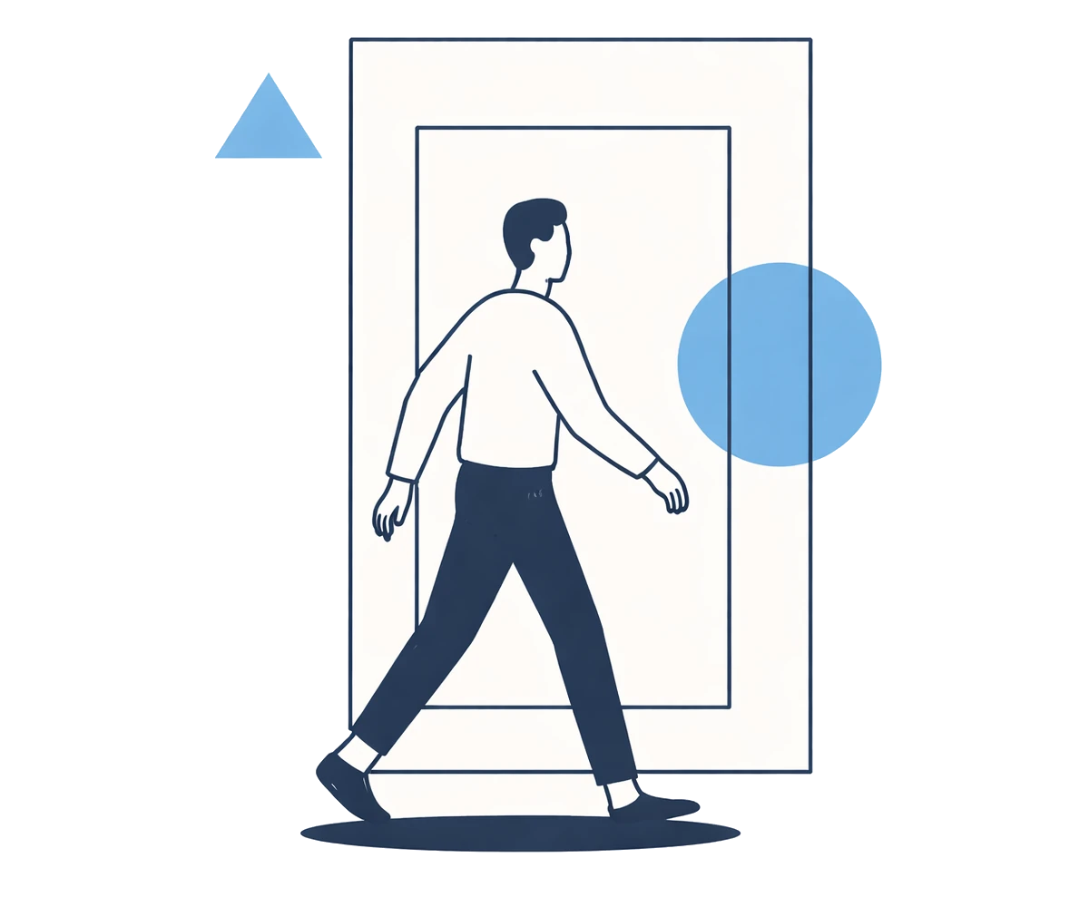 Person der går gennem en portal mod nye muligheder